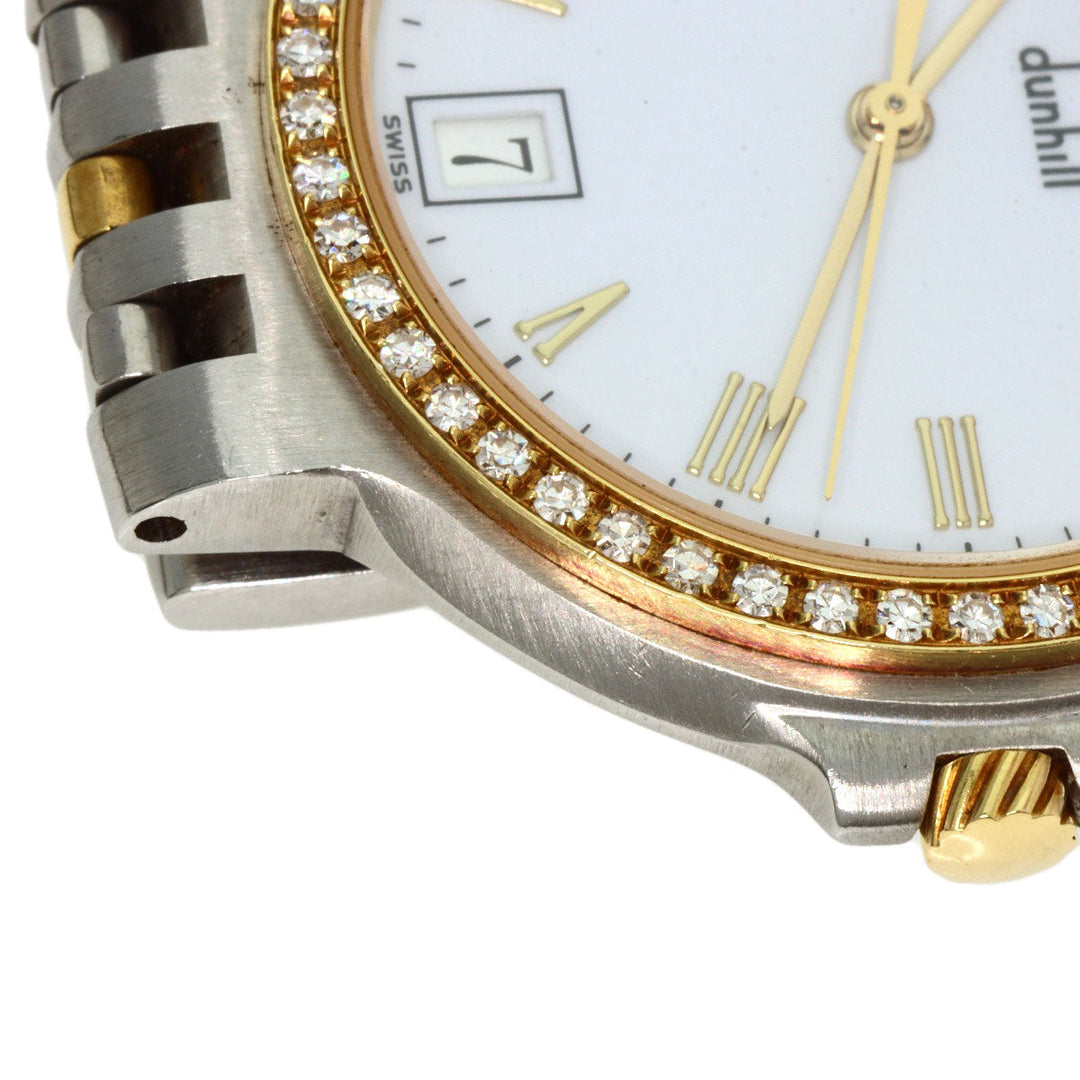Dunhill Watches Quartz Stainless Steel gold Elite Diamond Bezel white dial