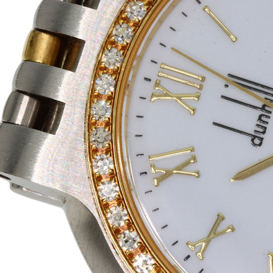 Dunhill Watches Quartz Stainless Steel gold Elite Diamond Bezel white dial