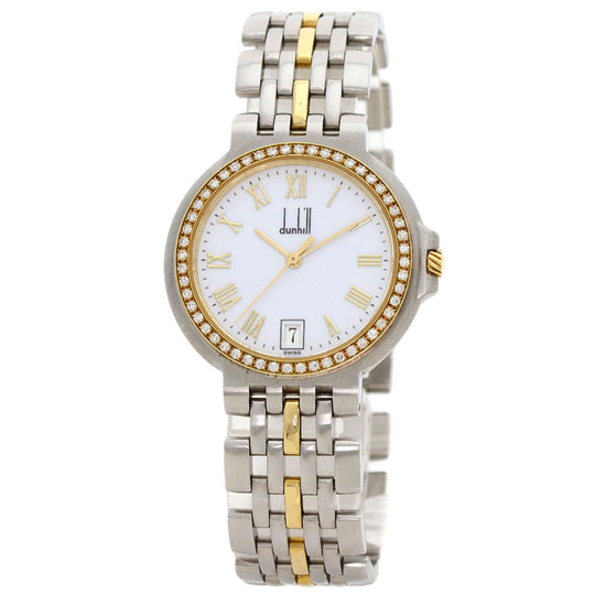 Dunhill Watches Quartz Stainless Steel gold Elite Diamond Bezel white dial