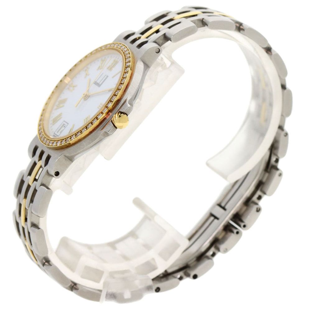 Dunhill Watches Quartz Stainless Steel gold Elite Diamond Bezel white dial