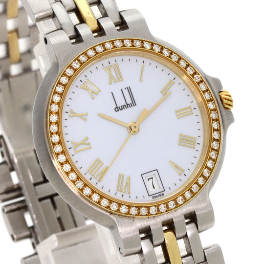 Dunhill Watches Quartz Stainless Steel gold Elite Diamond Bezel white dial