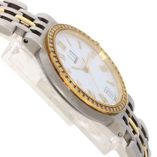 Dunhill Watches Quartz Stainless Steel gold Elite Diamond Bezel white dial
