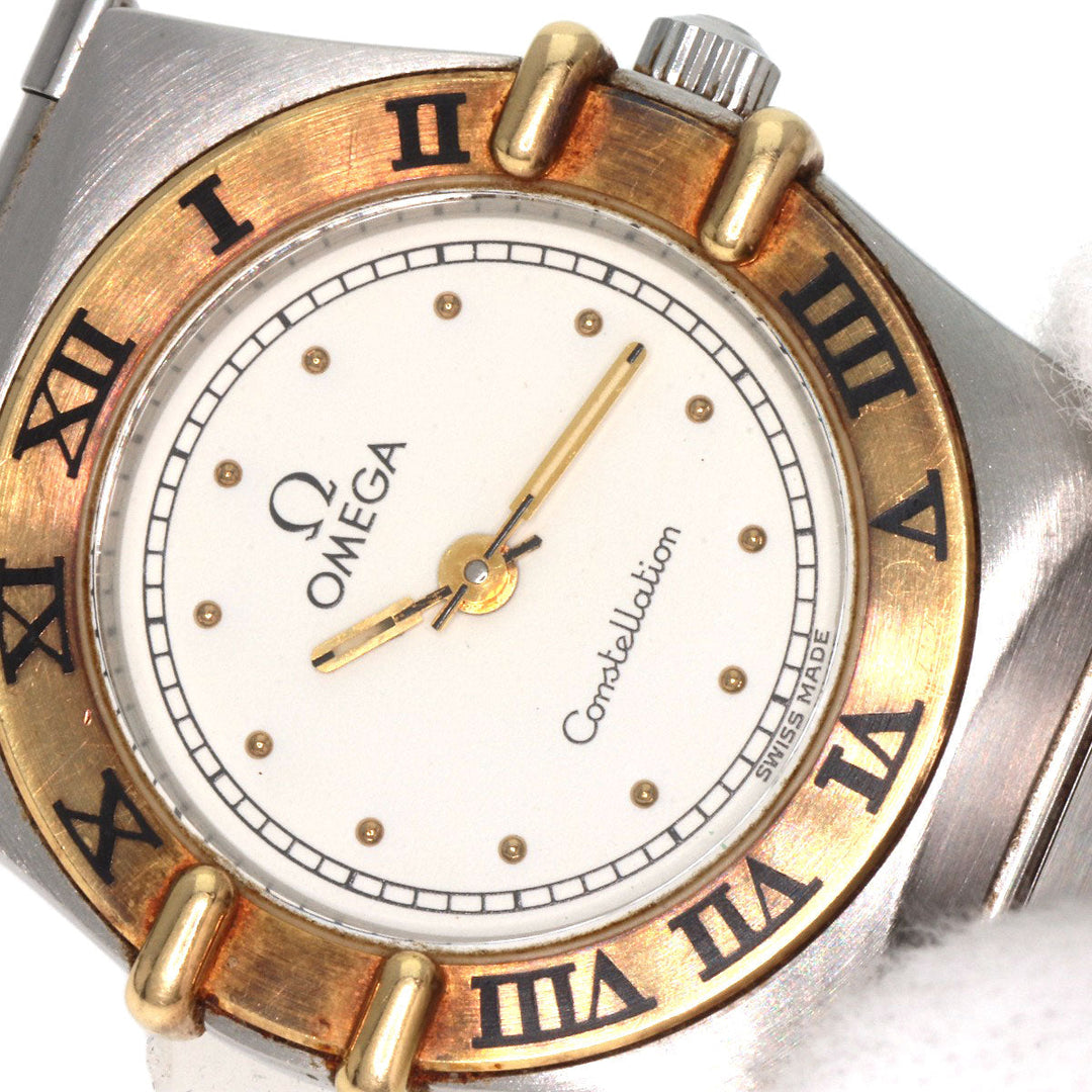 OMEGA Watches Quartz Stainless Steel Silver Constellation flat bezel Ivory dial