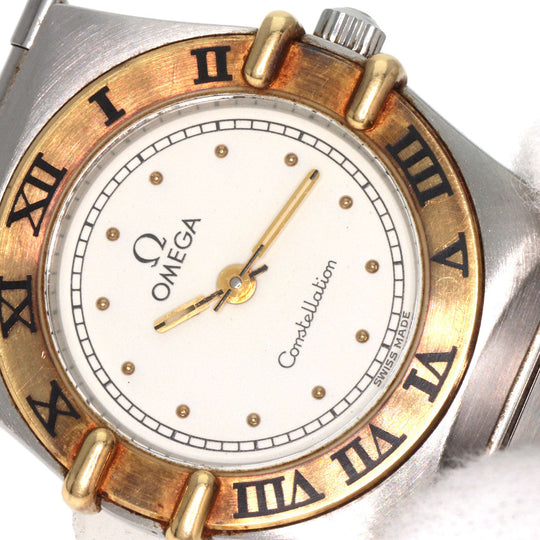 OMEGA Watches Quartz Stainless Steel Silver Constellation flat bezel Ivory dial