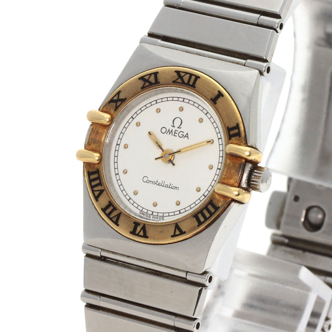 OMEGA Watches Quartz Stainless Steel Silver Constellation flat bezel Ivory dial