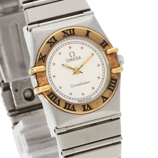OMEGA Watches Quartz Stainless Steel Silver Constellation flat bezel Ivory dial