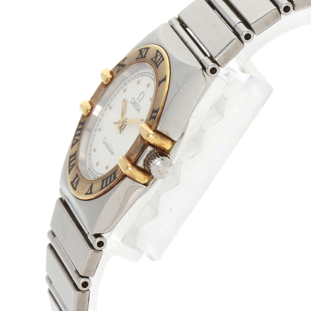 OMEGA Watches Quartz Stainless Steel Silver Constellation flat bezel Ivory dial