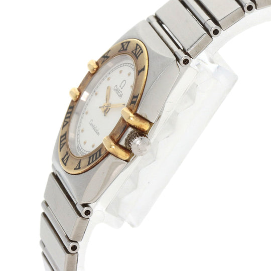 OMEGA Watches Quartz Stainless Steel Silver Constellation flat bezel Ivory dial