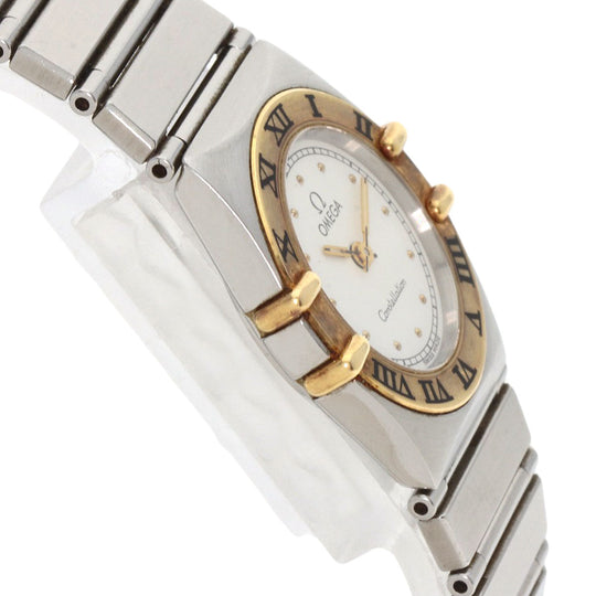 OMEGA Watches Quartz Stainless Steel Silver Constellation flat bezel Ivory dial