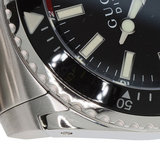 GUCCI Watches Quartz YA136.2 Stainless Steel , Stainless Steel Silver Dive DIVE black dial mens Used Authentic