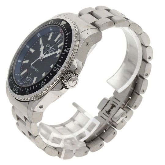 GUCCI Watches Quartz YA136.2 Stainless Steel , Stainless Steel Silver Dive DIVE black dial mens Used Authentic