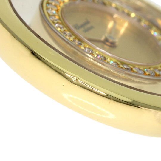Chopard Watches Quartz 20/5334 K18YG, leather gold Happy Diamond Ribbon Manufacturer Complete gold dial Women Used Authentic