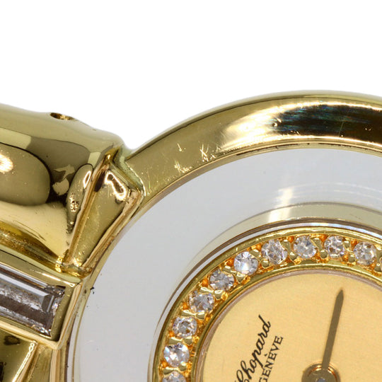 Chopard Watches Quartz 20/5334 K18YG, leather gold Happy Diamond Ribbon Manufacturer Complete gold dial Women Used Authentic