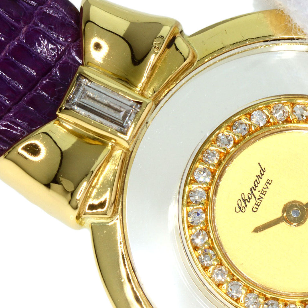 Chopard Watches Quartz 20/5334 K18YG, leather gold Happy Diamond Ribbon Manufacturer Complete gold dial Women Used Authentic