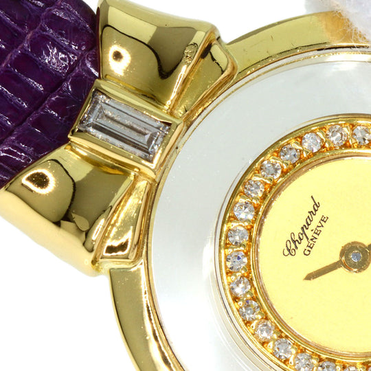 Chopard Watches Quartz 20/5334 K18YG, leather gold Happy Diamond Ribbon Manufacturer Complete gold dial Women Used Authentic