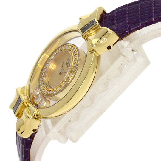 Chopard Watches Quartz 20/5334 K18YG, leather gold Happy Diamond Ribbon Manufacturer Complete gold dial Women Used Authentic