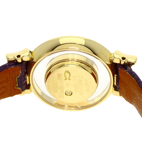 Chopard Watches Quartz 20/5334 K18YG, leather gold Happy Diamond Ribbon Manufacturer Complete gold dial Women Used Authentic