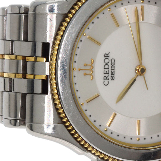 SEIKO Watches Quartz 9581-6040 Stainless Steel , SSxK18YG Silver CREDOR Pacificique Silver dial mens Used Authentic