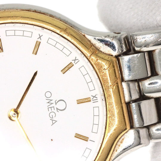 OMEGA Watches Quartz 196.0316 Stainless Steel , Stainless Steel , K18YG gold De Ville Symbol Date white dial mens Used Authentic