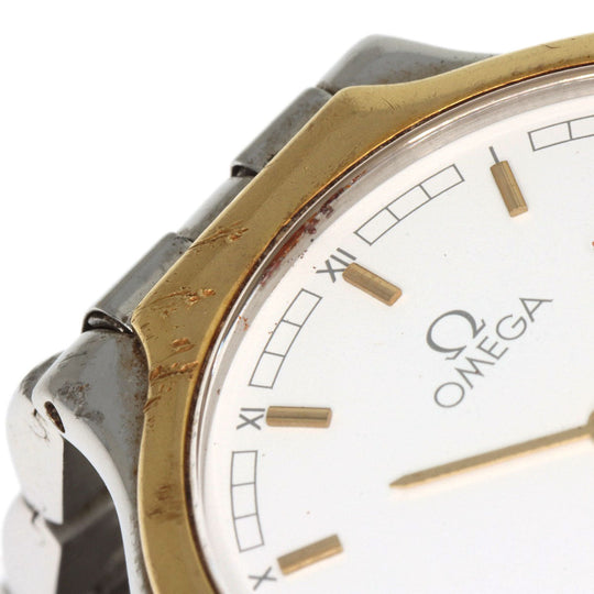 OMEGA Watches Quartz 196.0316 Stainless Steel , Stainless Steel , K18YG gold De Ville Symbol Date white dial mens Used Authentic