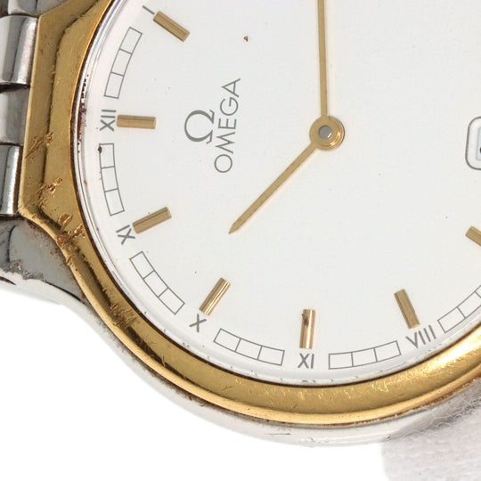 OMEGA Watches Quartz 196.0316 Stainless Steel , Stainless Steel , K18YG gold De Ville Symbol Date white dial mens Used Authentic