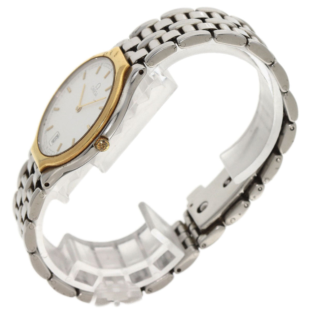 OMEGA Watches Quartz 196.0316 Stainless Steel , Stainless Steel , K18YG gold De Ville Symbol Date white dial mens Used Authentic