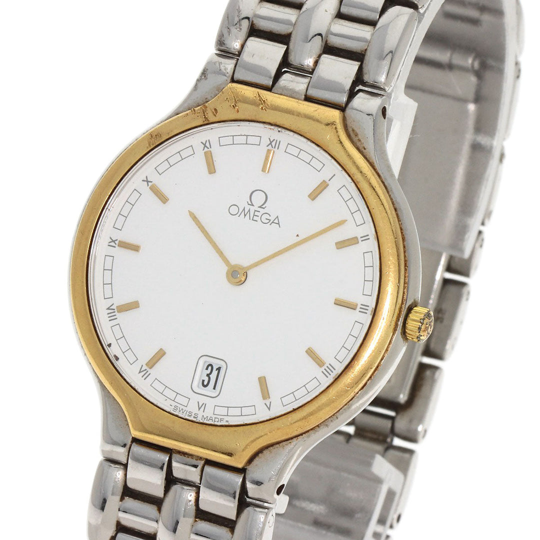 OMEGA Watches Quartz 196.0316 Stainless Steel , Stainless Steel , K18YG gold De Ville Symbol Date white dial mens Used Authentic