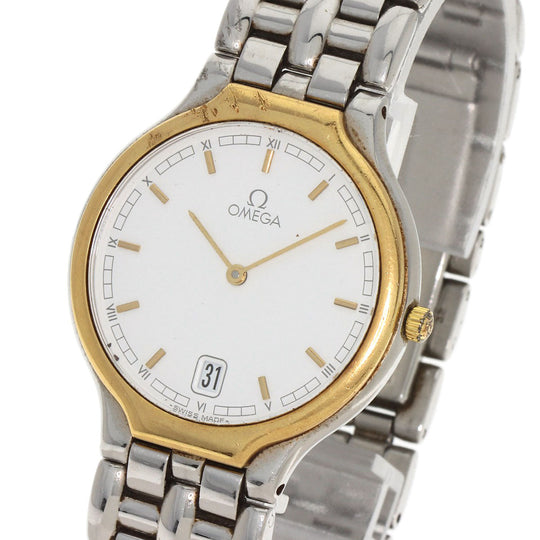 OMEGA Watches Quartz 196.0316 Stainless Steel , Stainless Steel , K18YG gold De Ville Symbol Date white dial mens Used Authentic