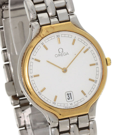 OMEGA Watches Quartz 196.0316 Stainless Steel , Stainless Steel , K18YG gold De Ville Symbol Date white dial mens Used Authentic