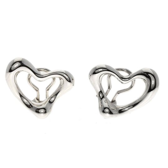 TIFFANY&Co. Earring SV Silver Open heart Women Used Authentic