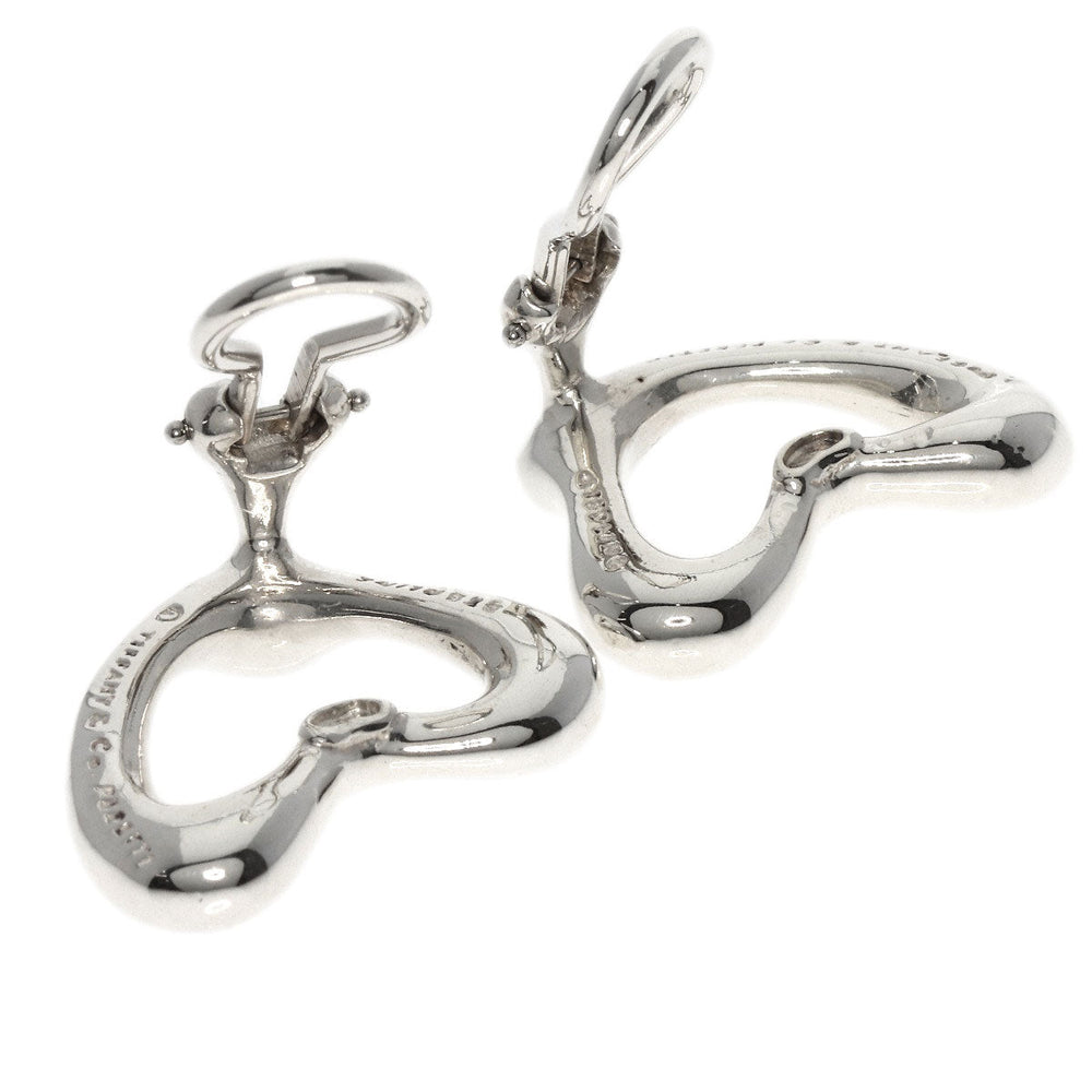 TIFFANY&Co. Earring SV Silver Open heart Women Used Authentic