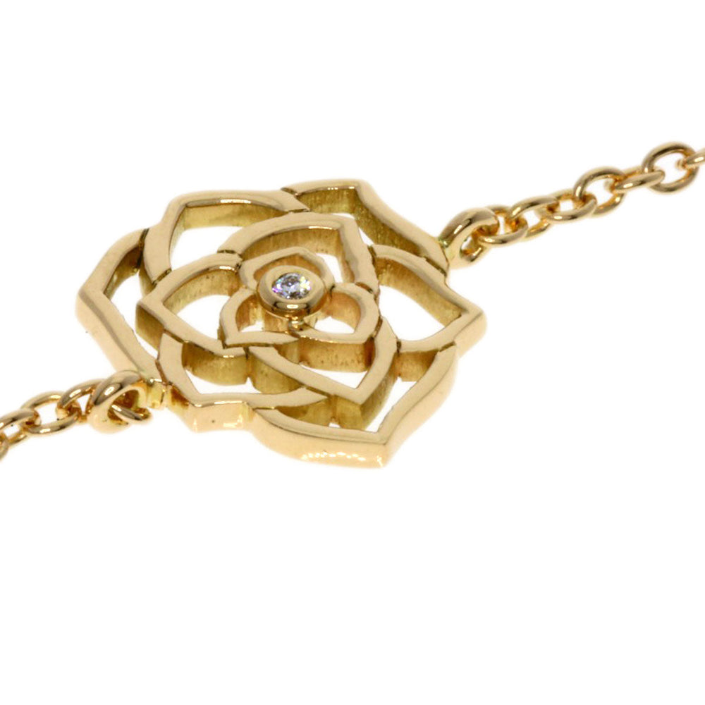 PIAGET Necklace 18K Pink Gold Silver Rose diamond Women Used Authentic