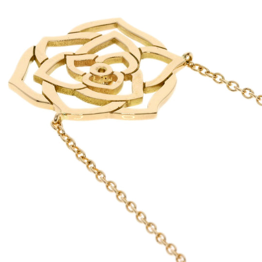 PIAGET Necklace 18K Pink Gold Silver Rose diamond Women Used Authentic