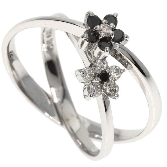Ponte Vecchio Ring K18WG Silver Black diamond diamond Women Used Authentic