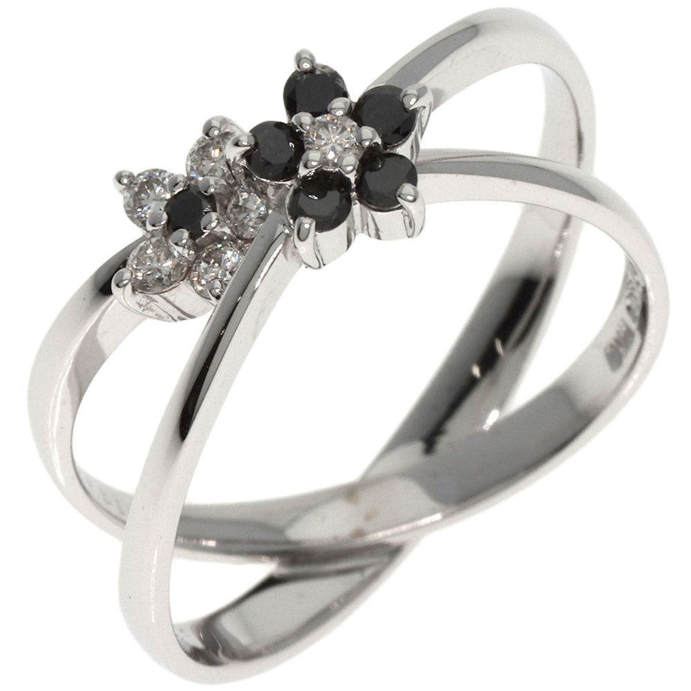 Ponte Vecchio Ring K18WG Silver Black diamond diamond Women Used Authentic