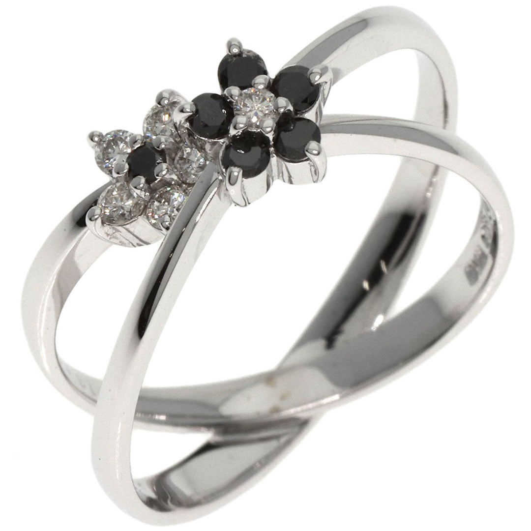 Ponte Vecchio Ring K18WG Silver Black diamond diamond Women Used Authentic