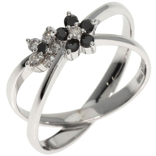 Ponte Vecchio Ring K18WG Silver Black diamond diamond Women Used Authentic