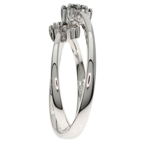 Ponte Vecchio Ring K18WG Silver Black diamond diamond Women Used Authentic