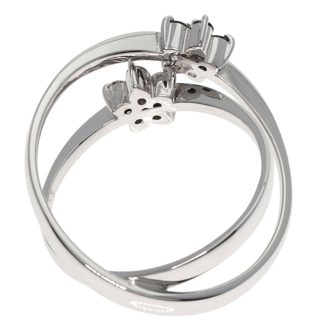 Ponte Vecchio Ring K18WG Silver Black diamond diamond Women Used Authentic