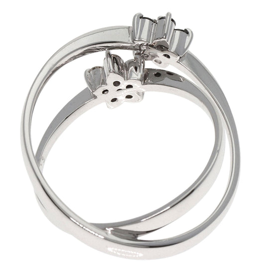 Ponte Vecchio Ring K18WG Silver Black diamond diamond Women Used Authentic