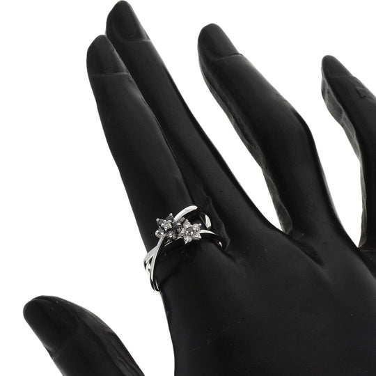 Ponte Vecchio Ring K18WG Silver Black diamond diamond Women Used Authentic