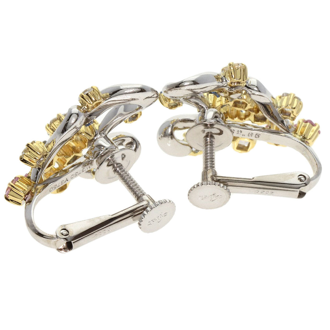JUNE Earring 18K Yellow Gold Silver sapphire