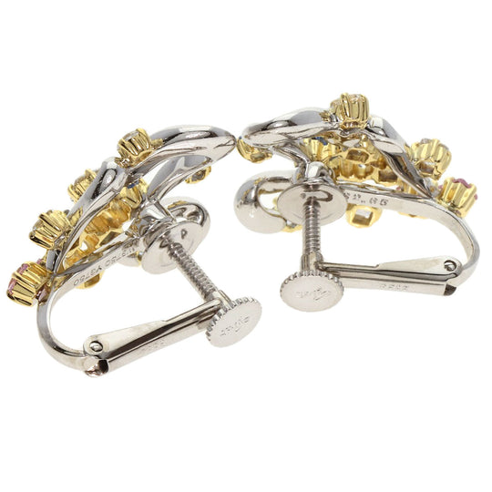 JUNE Earring 18K Yellow Gold Silver sapphire