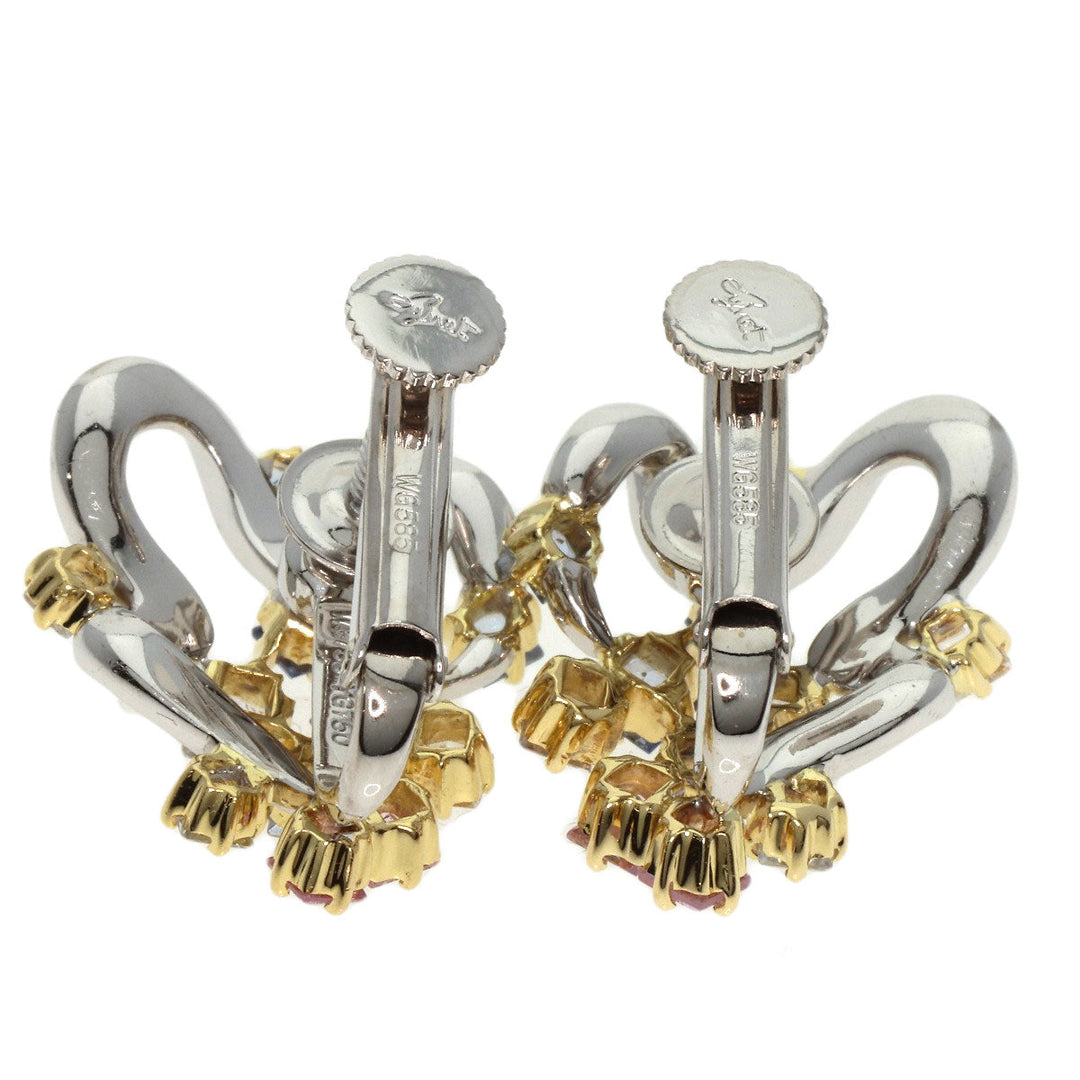 JUNE Earring 18K Yellow Gold Silver sapphire