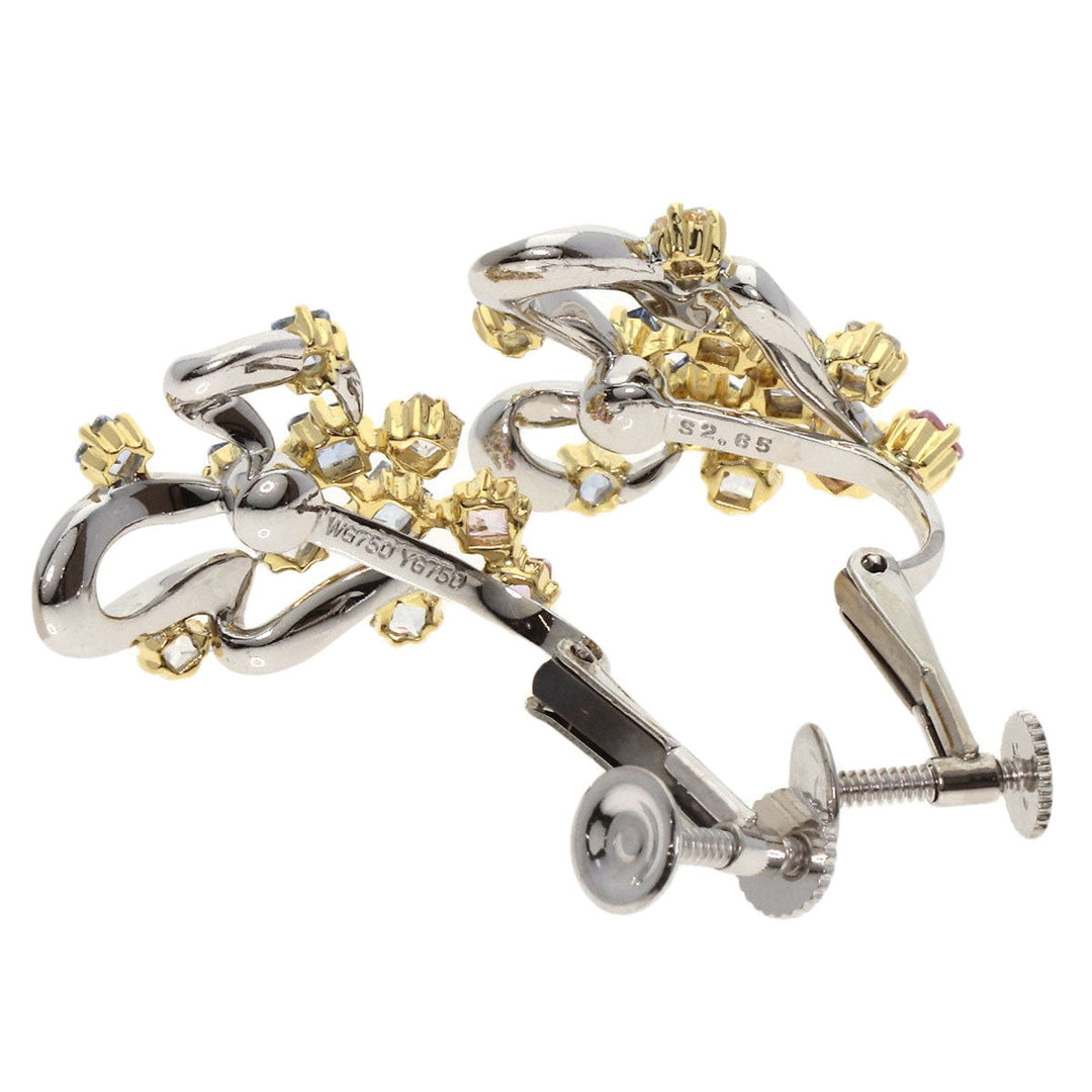 JUNE Earring 18K Yellow Gold Silver sapphire