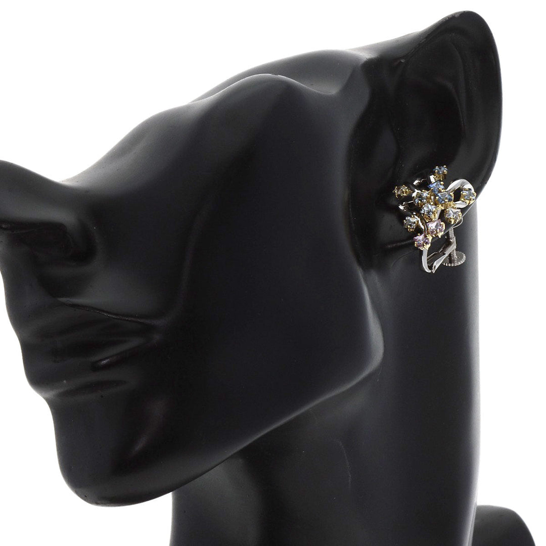 JUNE Earring 18K Yellow Gold Silver sapphire