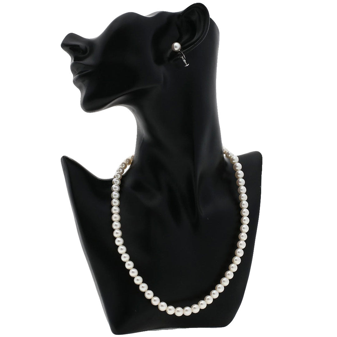 TASAKI Necklace SV Silver Akoya Pearl Pearl Earring Set Women Used Authentic