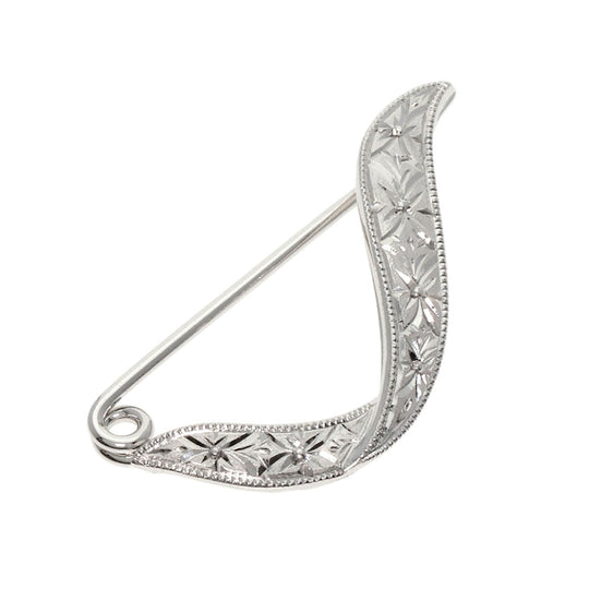 MIKIMOTO Brooch K18WG Silver Flower design