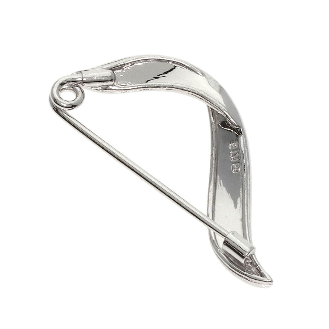 MIKIMOTO Brooch K18WG Silver Flower design