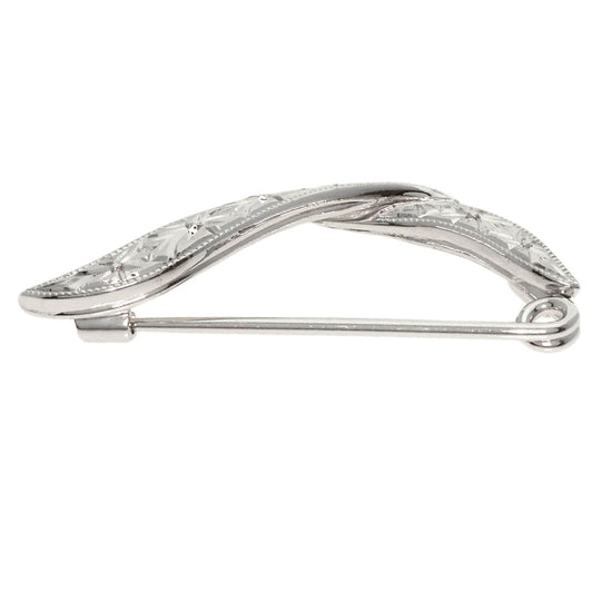 MIKIMOTO Brooch K18WG Silver Flower design